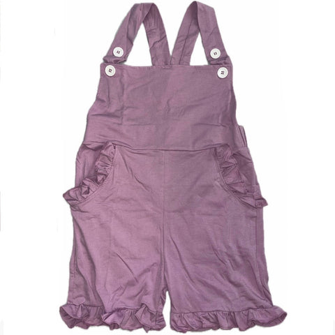 Shortalls Romper with Pockets Purple Cotton