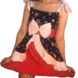 Red, White, Blue Polka Dots & Stars Halter Dress XXS ONLY