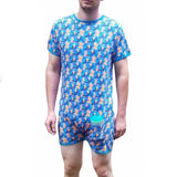 Clearance Squishyabdl cotton Blue and Orange Camouflage pattern Romper Bodysuit - Limited Stocked (Special Size chart)