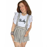 Black & White Baby Ruffle Romper Dress