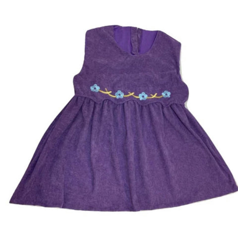 Corduroy Purple Floral Jumper Dress XXS ONLY