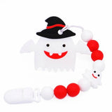 Halloween Ghost Silicone Teether Chewing Toy Pacifier Clip