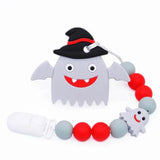 Halloween Ghost Silicone Teether Chewing Toy Pacifier Clip