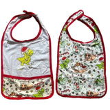 *DEFECT* Christmas Dino Adult Baby Double Sided Bib