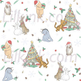 Happy Holidays Christmas Little Bear Suspender Skirt Dress