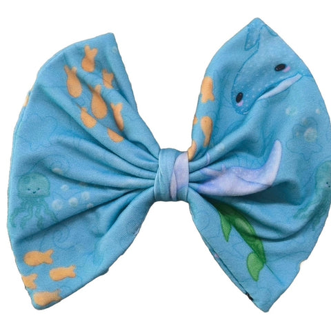 Ocean Wonders Fabric Hair Bow ^