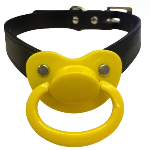 Pacifier Gag New ABDL Adult Black & Yellow Clearance