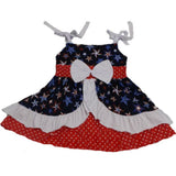 Red, White, Blue Polka Dots & Stars Halter Dress XXS ONLY