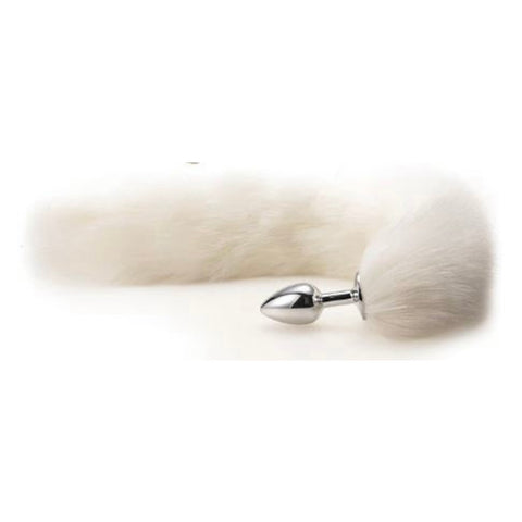 Fox Tail Silicone Butt Anal Plug white Clearance