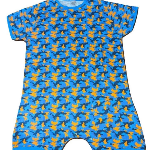 Clearance Squishyabdl cotton Blue and Orange Camouflage pattern Romper Bodysuit - Limited Stocked (Special Size chart)