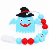 Halloween Ghost Silicone Teether Chewing Toy Pacifier Clip