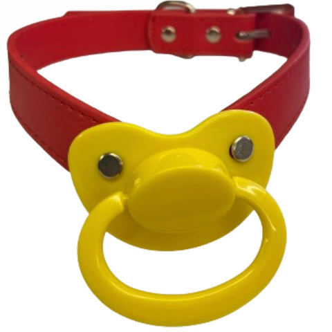 Pacifier Gag New ABDL Adult Red & Yellow Clearance