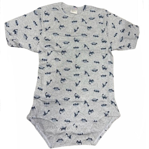 * Squishyabdl cotton Grey Dino pattern Bodysuit - Limited Stocked (Special Size chart) Clearance