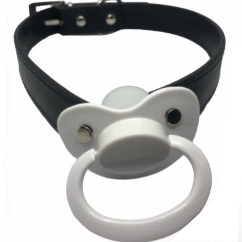Pacifier Gag New ABDL Adult Black & White Clearance
