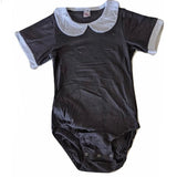 Black & White Cotton Collared Bodysuit