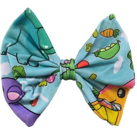 Veggisaurus Dinosaur Fabric Hair Bow *