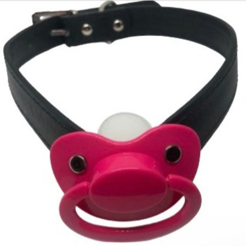 Pacifier Gag New ABDL Adult Black & Hot Pink Clearance
