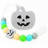 Halloween Pumpkin Silicone Teether Chewing Toy Pacifier Clip