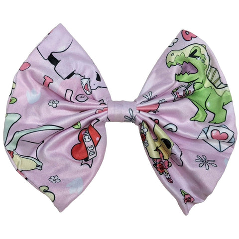 Love Dinosaur Fabric Hair Bow ^