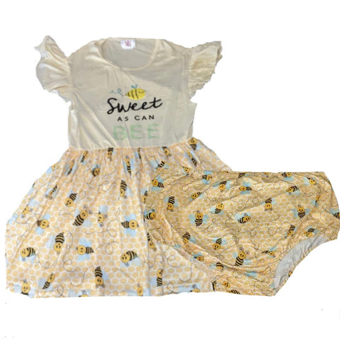 Sweet as can Bee Ruffles Matching Bloomers Short Clearance XS S 4X