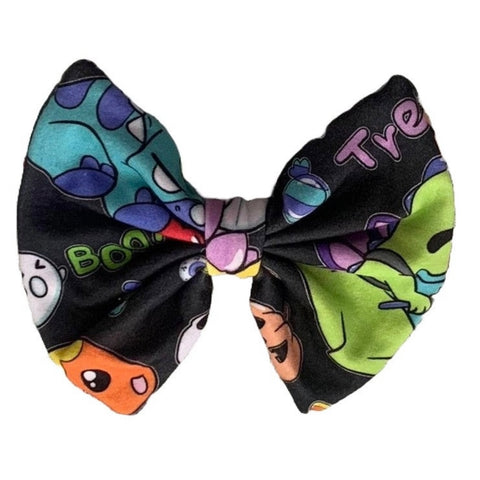 Trick or Treat Dino Black Fabric Hair Bow *