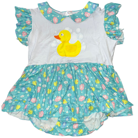 *DEFECT* Second Chance Ducky Bath Time Romper Dress 3X