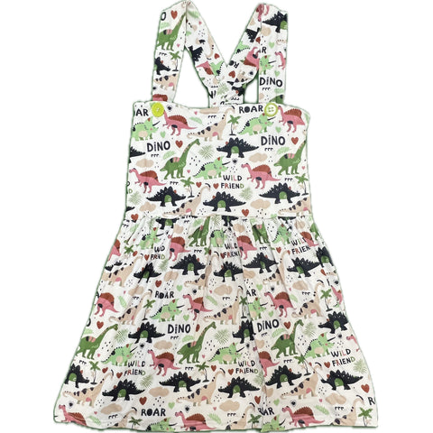 Wild Dino Friends Suspender Skirt Dress XS ONLY