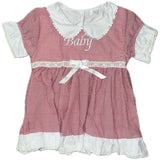 Red & White Embroidered Baby Doll Dress