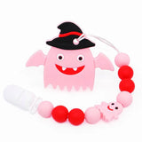 Halloween Ghost Silicone Teether Chewing Toy Pacifier Clip
