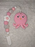 Sea Ocean Critters Silicone Teether Chewing Toy Pacifier Clip