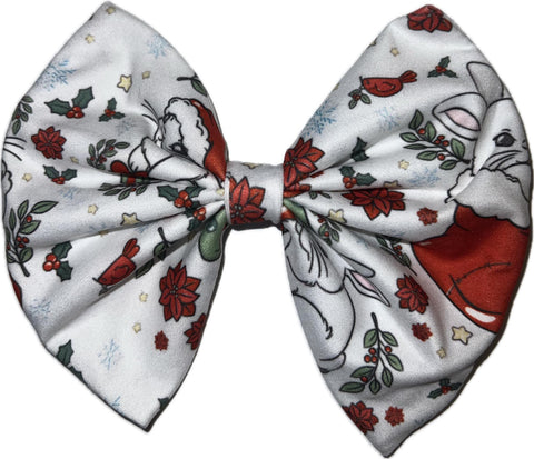 Holiday Bunny 6" Boutique Fabric Hair Bow