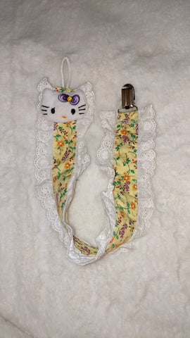 Kitty Plush Ruffle Deluxe Pacifier Clip