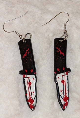 Boutique Earrings Bloody Combat knives