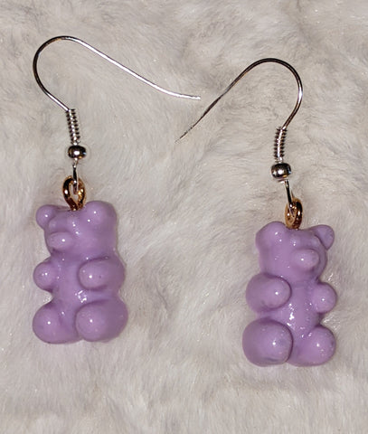 Boutique Earrings Gummy Bears Purple