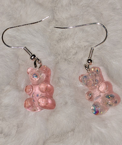 Boutique Earrings Gummy Bears Clear Pink #2
