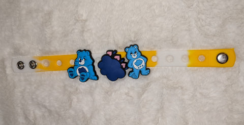 Blue Rainbow Bear New Super Cute Silicone Jibbiz Bracelet