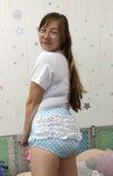 New ADULT Ruffle Polka dot Bloomers Light Blue shorts *