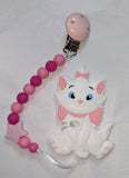 Kitty Cat Silicone Teether Chewing Toy Pacifier Clip