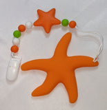 Sea Ocean Critters Silicone Teether Chewing Toy Pacifier Clip