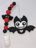 Halloween SILICONE TEETHER CHEWING TOY PACIFIER CLIP