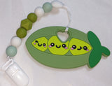 Veggies SILICONE TEETHER CHEWING TOY PACIFIER CLIP