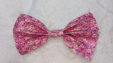 Rainbow synthetic leather Hair Bows Large 6.5" - 7"