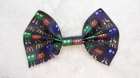Fast Food synthetic leather Hair Bows Large 6.5" - 7"