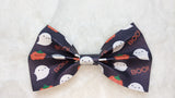 Halloween synthetic leather Hair Bows Large 6.5" - 7"