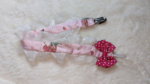 Love Little Bear Plush Ruffle Deluxe Pacifier Clip