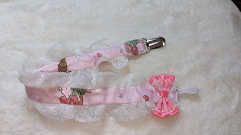 Love Little Bear Plush Ruffle Deluxe Pacifier Clip