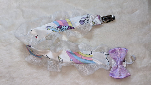 Prancing Ponies Plush Ruffle Deluxe Pacifier Clip