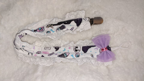 Lil Death Plush Ruffle Deluxe Pacifier Clip