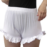White Ruffle Leg Bloomer Shorts