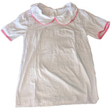 Clearance PETER PAN COLLAR & SHORT SLEEVES SHIRT - Pink XXS XS S 3X 4X